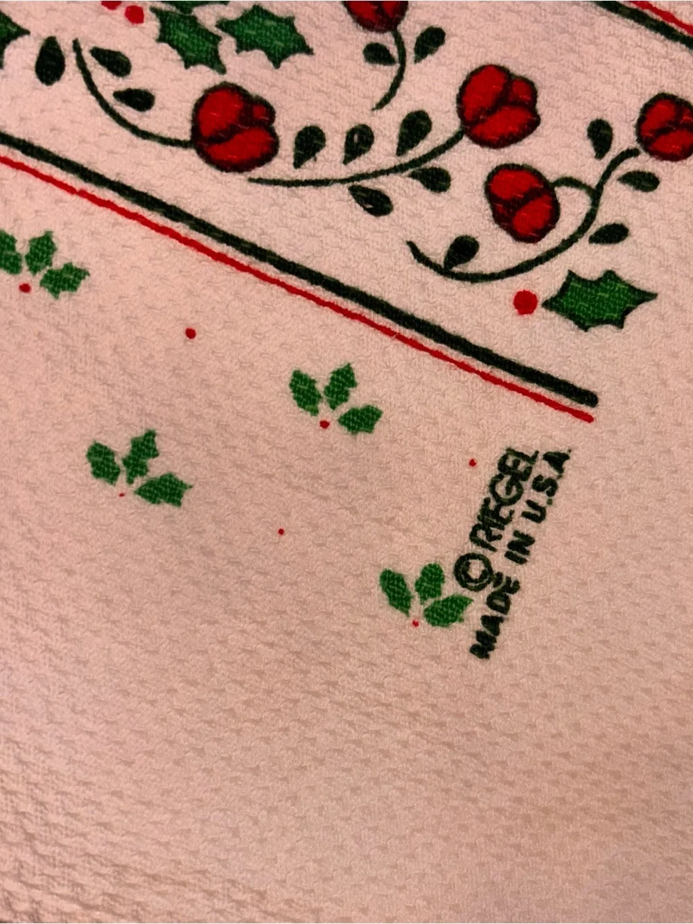 Lot of vintage Riegel made in USA Christmas holiday hand towels